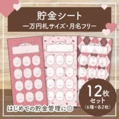 人気NO.1】貯金シート 12枚セット｜A6バインダー｜積立・特別費