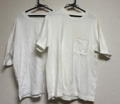 ポケット付き ホワイトTシャツ 2枚セット Mサイズのサムネイル