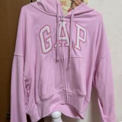GAP パーカー ピンク ロゴ刺繍 ジップアップのサムネイル