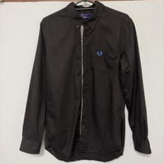 FRED PERRY 長袖シャツ ブラック(前立て裏地小花柄)メンズ JP Sのサムネイル