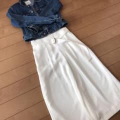 PLST ホワイトガウチョパンツ ベルト付きXSのサムネイル