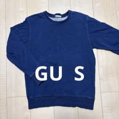GU ジーユー　クルーネック スウェット トレーナー　ネイビー メンズ S
