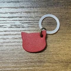 猫型 レザーチャーム レッドのサムネイル
