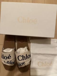 【美品】Chloé フラットサンダル アイボリー　箱付き 美品】Chloé フラットサンダル アイボリー 箱付き - メルカリ