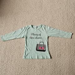 長袖カットソー 100cm ミントグリーン バッグプリントのサムネイル