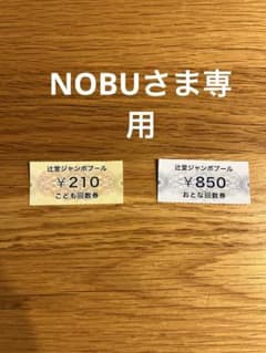 辻堂海浜公園　辻堂ジャンボプール　回数券　大人４枚　子ども１枚のサムネイル
