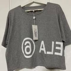 MM6 メゾンマルジェラ　クロップドロゴＴシャツ　グレーのサムネイル
