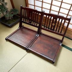 6脚あり　北海道民芸家具　2脚セット　座椅子　折り畳み　ローチェア　樺材　木製B 6脚あり 北海道民芸家具 2脚セット 座椅子 折り畳み ローチェア 樺材