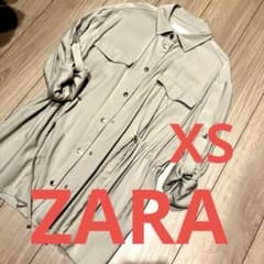長袖 シャツブラウス カーキ　ZARA