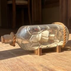 Bottle ship, glass bottle, ship, antique