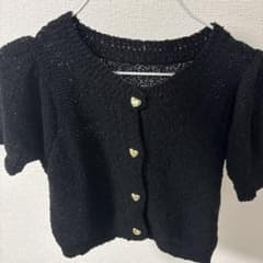 GRLハートボタン 半袖 ニットカーディガンのサムネイル