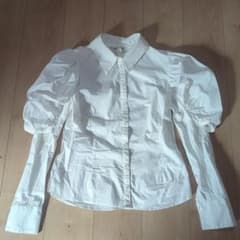 H&M パフスリーブ 長袖シャツ ホワイト EUR40のサムネイル