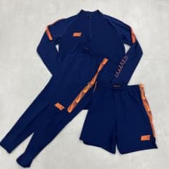 NIKE トレーニングウェア 上下3点セット ネイビー×蛍光オレンジ