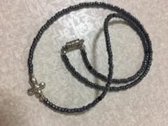 メンズネックレス黒銀ビーズアクセのサムネイル