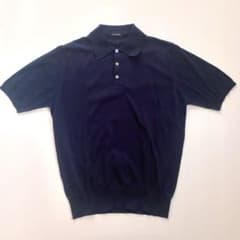 極美品 イタリア製 cruciani ニットポロ 48 ネイビー - メルカリ