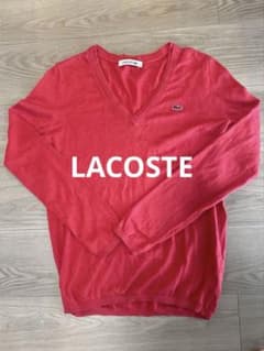LACOSTE 赤　長袖ニット 36のサムネイル