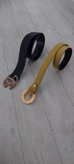 GIVENCHY ベルト（イエロー） ＆GUCCI（ブラック2本セットのサムネイル