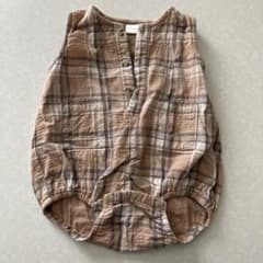 ノースリーブ　ロンパース　チェックのサムネイル