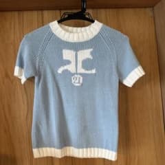 美品 クレージュ 半袖ロゴニット 38サイズ 美品 クレージュ 半袖ロゴニット 38サイズ - メルカリ