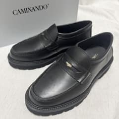 CAMINANDO カミナンド　厚底ローファー 極美品】CAMINANDO カミナンド コイン ローファー レザー 厚底 黒
