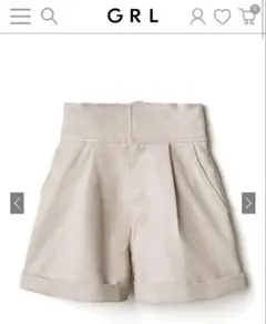 ベージュ レザーショートパンツ　レザー　ショートパンツ　ハーフパンツ GRL