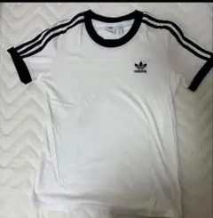 adidas 3本ライン Tシャツ Mサイズ ホワイト