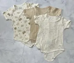 ベビー肌着 ロンパース80cm 3枚セット　あったか