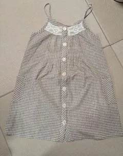 ギンガムチェック柄チュニックワンピース