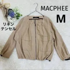 MACPHEE リネンテンセル ジップアップブルゾン ベージュ M 春夏アウターのサムネイル