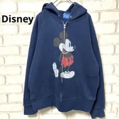 ディズニー ミッキー 耳付きパーカー フルジップ ネイビー S