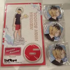 ハイキュー 孤爪研磨 サマーフェア 水遊び アクリルスタンド 缶バッジ×3セット