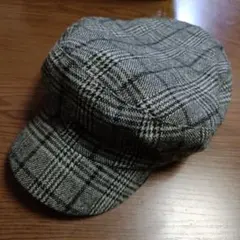 グレー系チェック柄キャスケット