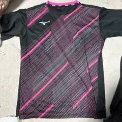 MIZUNO テニス ゲームシャツ 黒 ピンク