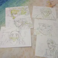 鬼滅の刃 手描きアニメーション原画 6枚セット　と映画特典