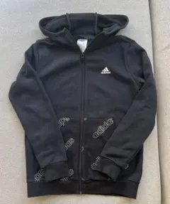 adidas フルジップパーカー 黒 キッズ