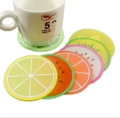 コースター 6枚2セット 12枚 シリコン 果物 まとめ売り カラフル テーブル