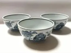 源右衛門窯 染付 岩牡丹絵 取鉢 先付 向付 3客組のサムネイル