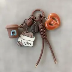 じゃらじゃらキーホルダー ミニチャーム パラコード ブラウン Coffee豆