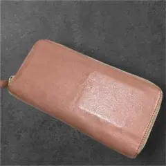 【希少】IL BISONTE イルビゾンテ　長財布　ピンク ラウンドファスナー