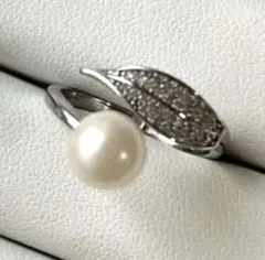 フォーマル✨本真珠　あこや真珠リング　パールリング　アコヤリング　結婚式