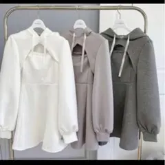 evelyn ボレロ付きスウェットキャミワンピース