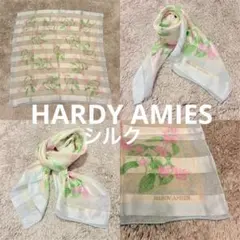 HARDY AMIES 大判スカーフ　シルク100% ムーンバット　日本製のサムネイル