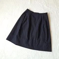 【イネド】INED フレアスカート 黒 膝丈 ミニ オフィスカジュアル