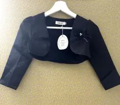 ✨新品✨子供用ボレロ 130cm ブラック　長袖　カーディガン 花の装飾付き