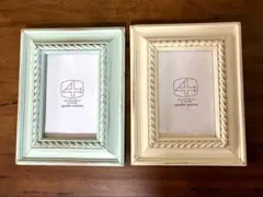 キャトルセゾン　パステルカラー　アンティーク調 フォトフレーム 2点セット