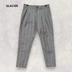 GLACIER グラシア チェック柄 テーパードパンツ M グレー きれいめ