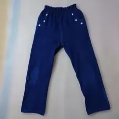 ネイビー 花の刺繍 デニム