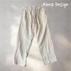 851＊アルマデザイン【M】ワイドパンツ　新品タグ付き　アイボリー　ウエストゴム