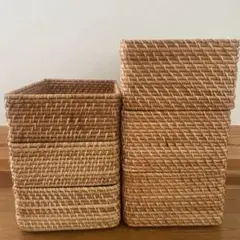 無印良品／ラタン／バスケット／特大3個36×26×31cm - メルカリ