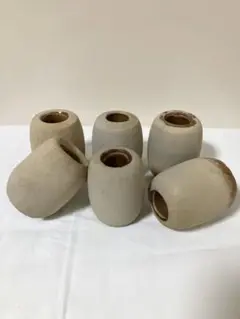昭和レトロ 漁網おもり 沈子（ちんし）ベージュ 6個セット